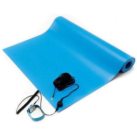 Bertech ESD Anti-Static Table Mat Kit, 2 Ft. x 4 Ft., Blue 1059-2x4BKT